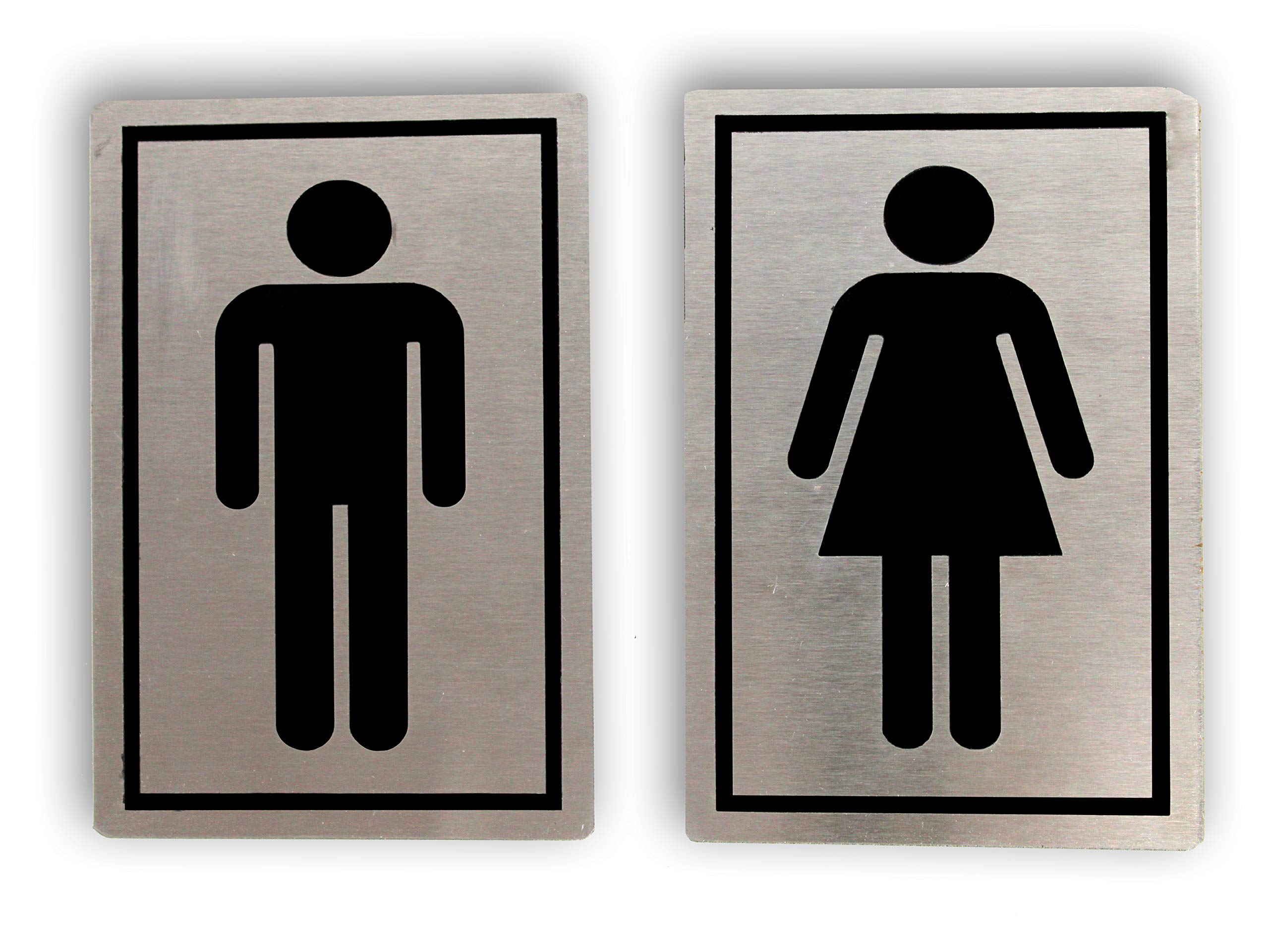 eSplanade Stainless Steel Men & Women Toilet Sign Bathroom (6 x 4